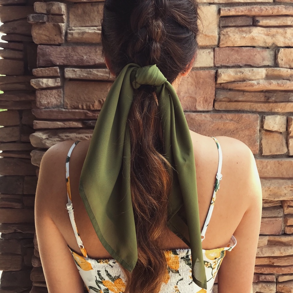 Olive Green Hair Scarf